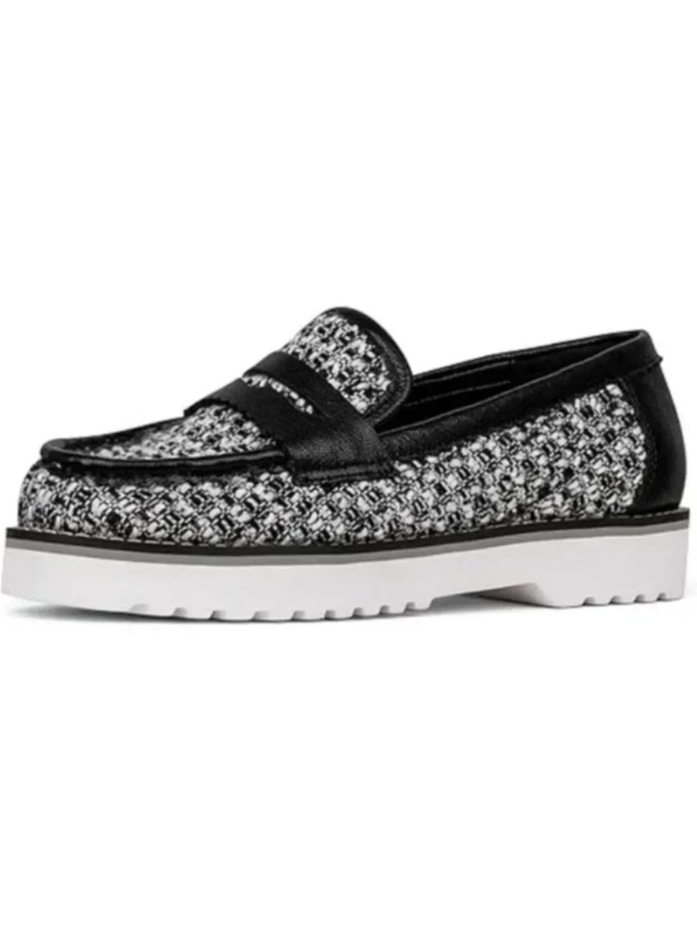 NYDJ Women's Owens Loafers in Black and White Size 8.5 - Picture 6 of 7